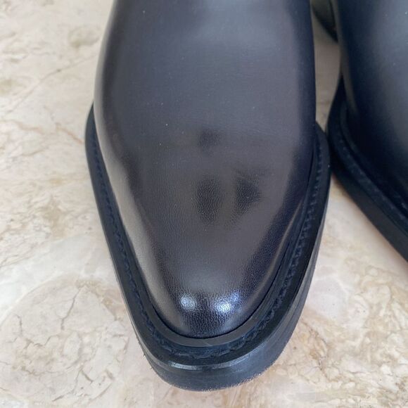DKNY Black Leather Pointed Toe Cuban Heel Chelsea Boots Rare - Picture 8 of 14